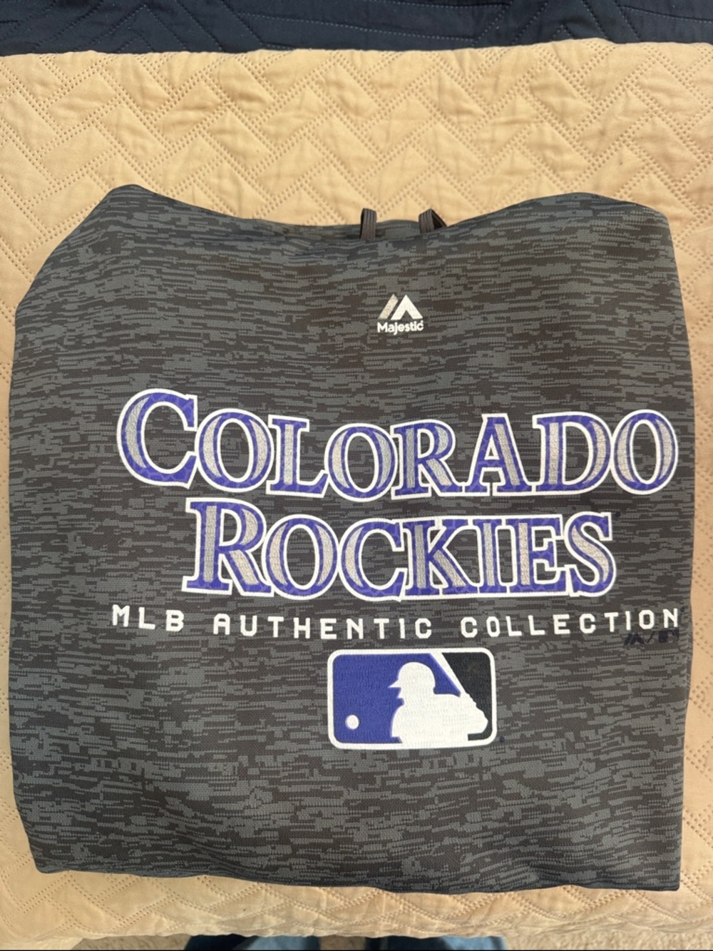 Majestic Gray Colorado Rockies Hoodie with Purple & White Logo